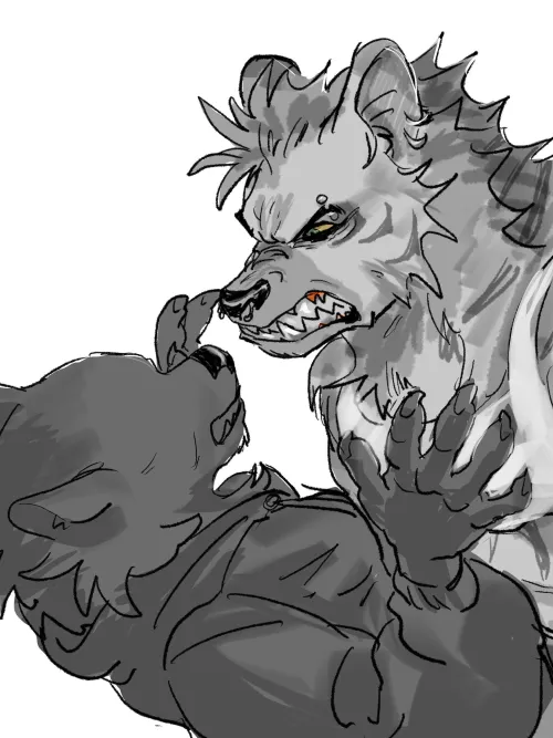 Thumbnail Expressive Artistry: Dive into an Angry Hyena Sketch