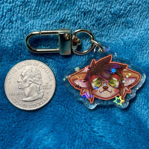 Thumbnail toy-fox Showcases Tiny Fursona Keychain Art in Furry