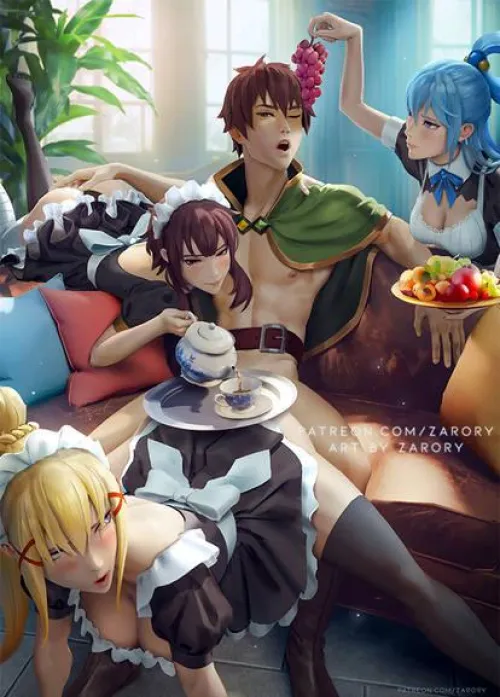 Thumbnail Erotic Encounters: Kazuma with Aqua and Megumin by KrazyK1989