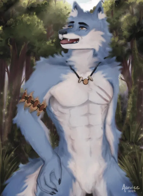 Thumbnail Aaruiee's Tribal Wolf Roams the Furry Landscape