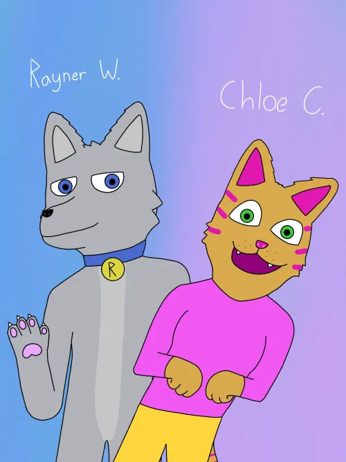 Thumbnail Rayner and Chloe OCs Furry Art by Red_Fox87