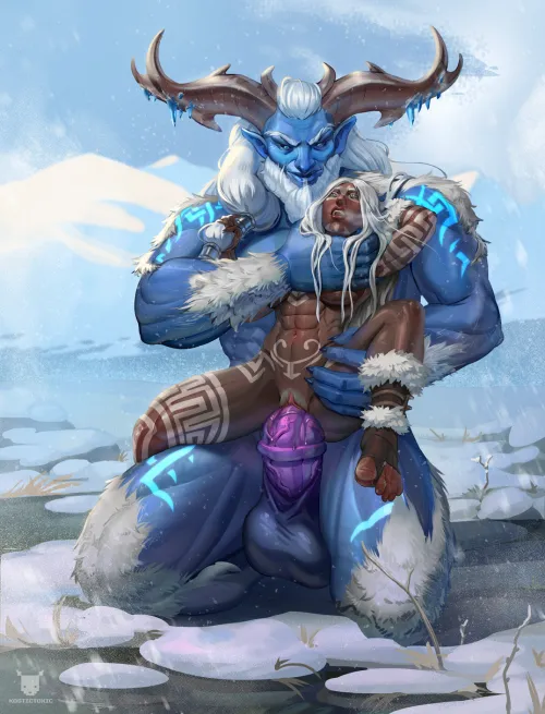 Thumbnail Kostictoxic Rituals Keeping Warm in Snowfall by juan23_98 | MonsterMen Category