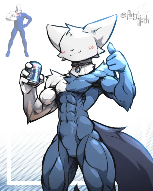 Thumbnail Art_Dei_Tech's Artistic Take on OC PepsiMankisser in Furry Genre