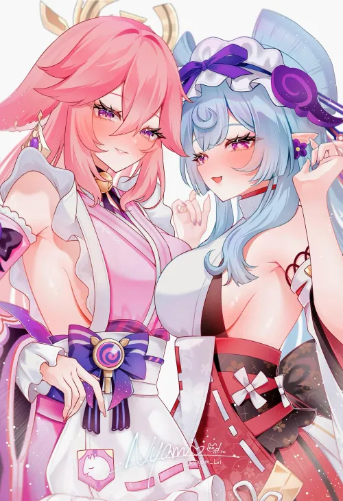 Thumbnail Miko & Mizuki Sideboobs by Silent_Steak_9540 | Dive into Ecchi World