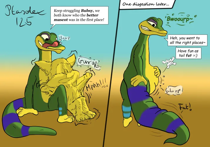 Thumbnail Gex Tail Fat Image by DJAppledash in Vore
