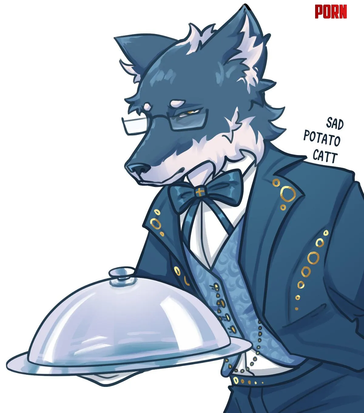 What is he serving Apart from looks lmao art by me by sadpotatocatt