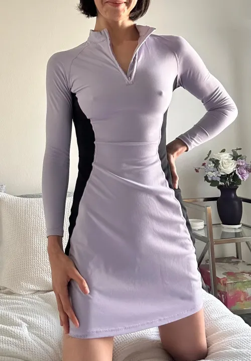 Thumbnail Braless Elegance: Lavender Tennis Dress Vibes | selke37