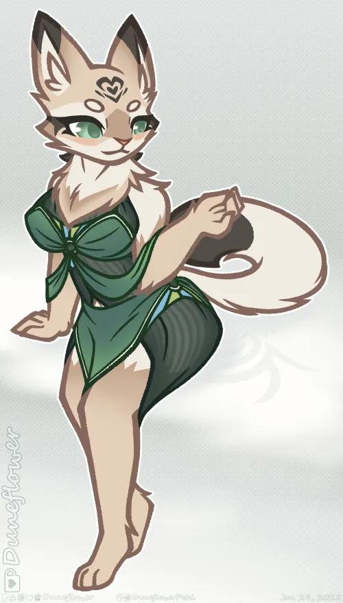 Thumbnail Tori Dress Design Delight: DuneflowerPetal's Furry Gift