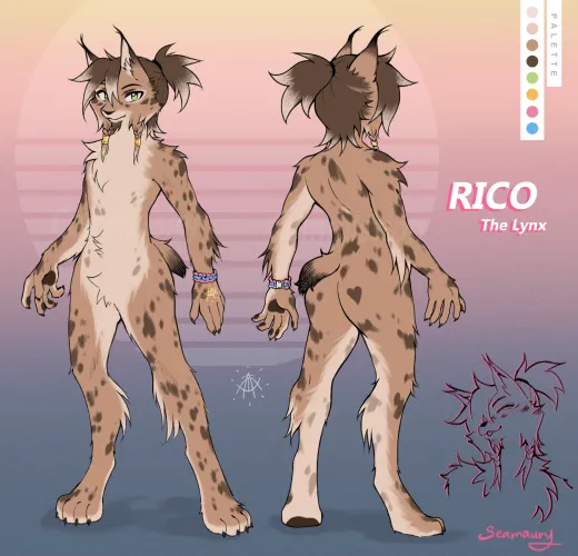 Thumbnail Discover Rico's Reference Sheet and Comm in the Furry Realm by seamaury