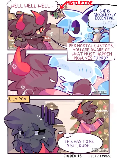 Thumbnail Late Mistletoe Art by Zestylemonss: A Furry Creation by Iazuli