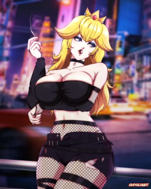 Thumbnail Goth Peach RyuujinartSupermariobros Ecchi Feature by RyuujinArt