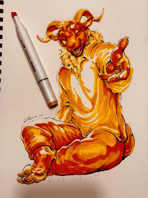 Thumbnail Manifesting Creativity: Golden Yellow Artistry in the World of Furry by Zaverose