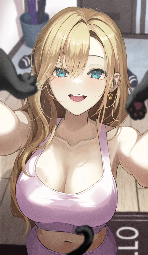 Thumbnail CheetahSperm18 Captures the Playful Essence of Picking Up Her Cat in Alluring Ecchi Content