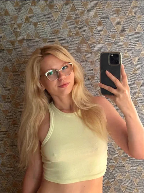 Thumbnail Braless Mirror Selfie by LovelyBlondeDoll | Flirty Pose