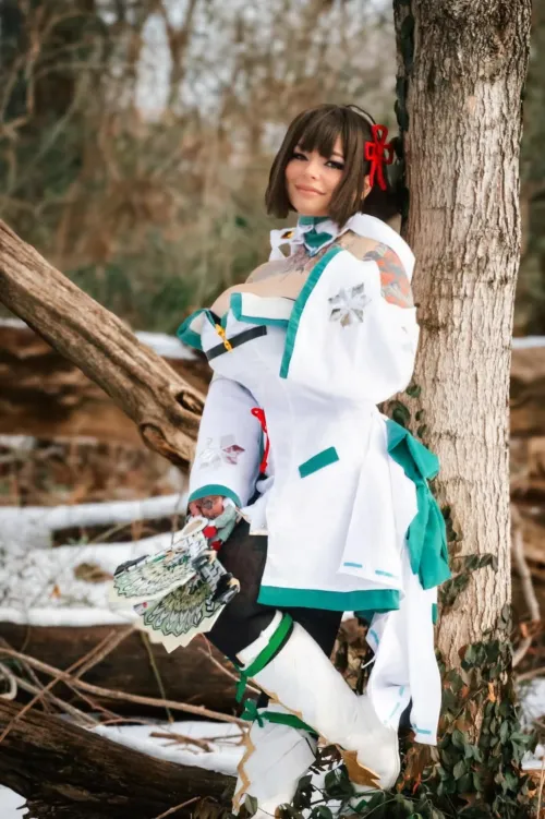Thumbnail Inkedcosplaygirl Portrays Miyabi from Xenoblade 3 in Mesmerizing Cosplay