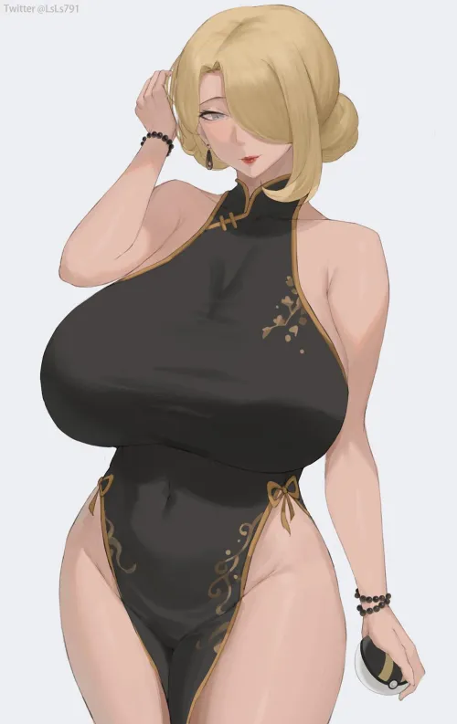 Thumbnail Cynthia Pokemon in Cheongsam: Explore Zewen_Senpai's AnimeMILFS Creation