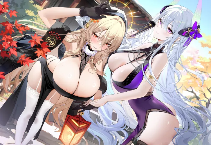 Thumbnail New Years Implacable and Kearsarge Calder Azur Lane by llamanatee | BigAnimeTiddies Category