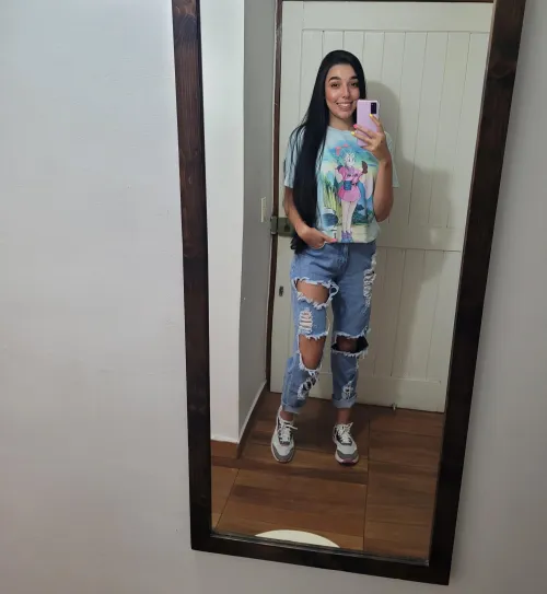 Thumbnail Stylish Tee Moments: Mirror Selfie Vibes from Ticklish_and_Pickle