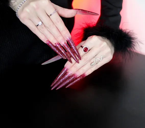 Thumbnail Get Glam with Red Glitter Nails by Allison_Jae | nailFetish