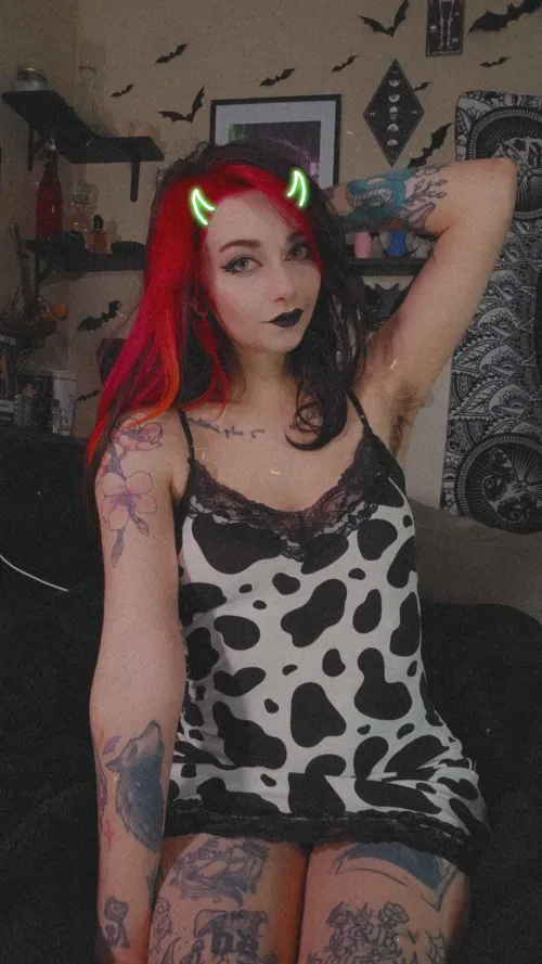 Thumbnail Cow Print Goth Beauty - LxttleFvxx | gothsluts Category