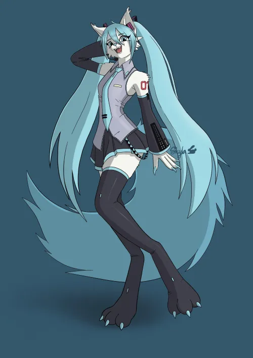 Thumbnail Introducing Catsune Miku by bunnyskyla in the Furry World