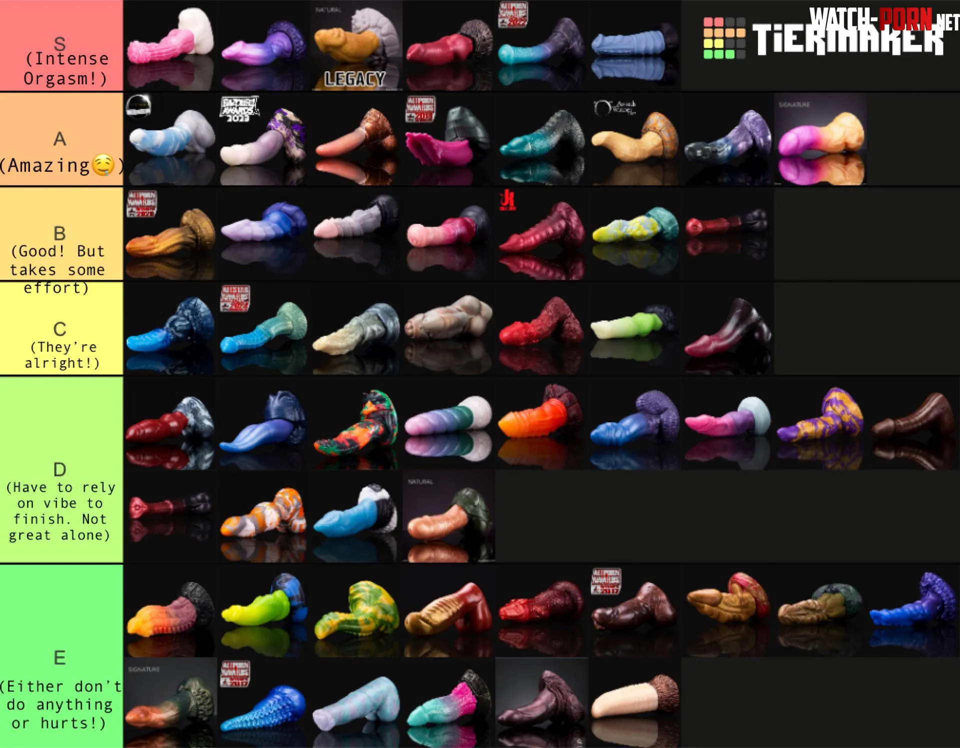 Inspired to arrange my own BD tier list Vaginal user edition by Angel_Squirtz
