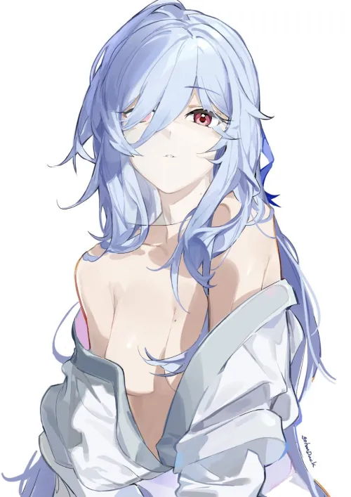 Thumbnail Blue-haired Beauty: 'Long Blue Hair' by scardofwomen in Ecchi