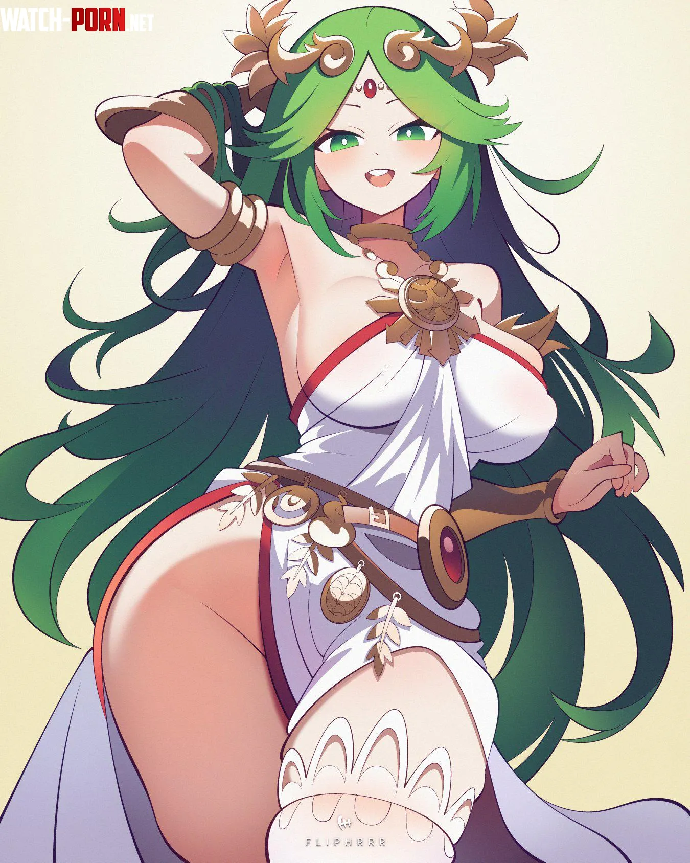 Palutena looking at the viewer by LafterMastr