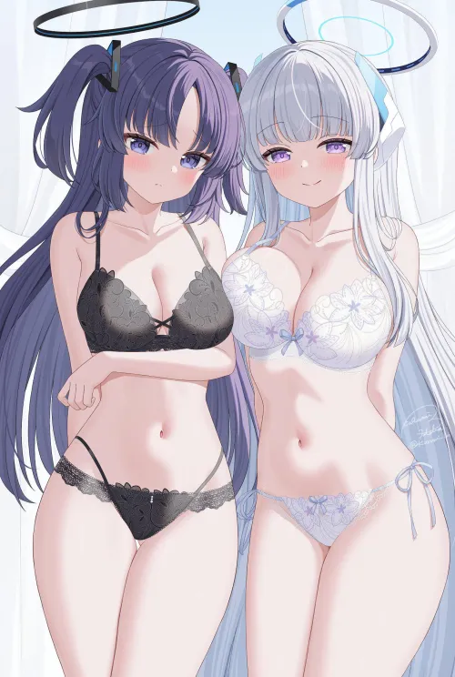 Thumbnail Dive into 'Lingerie Yuuka and Noa' by marxsander2016 in ecchi Category
