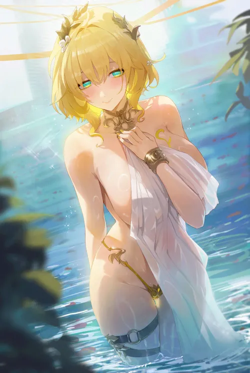 Thumbnail Enigmatic Beauty in 'Aglaea Soaked in Water' by elegantloveglimmer | Engaging in Ecchi