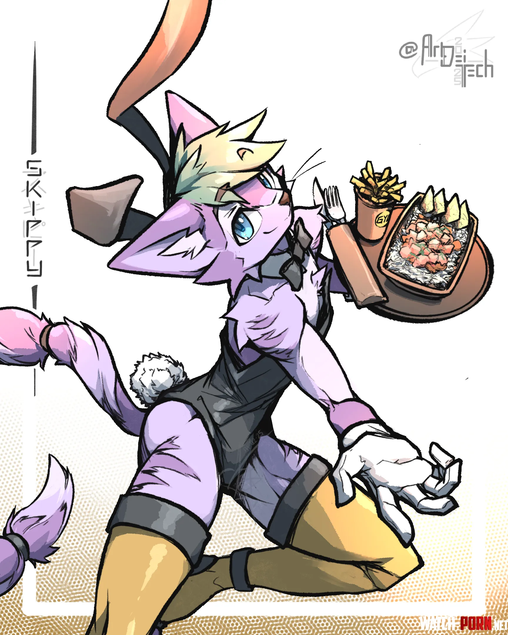 OC Bunny cat at your service  art for a friend drawn by me by Art_Dei_Tech