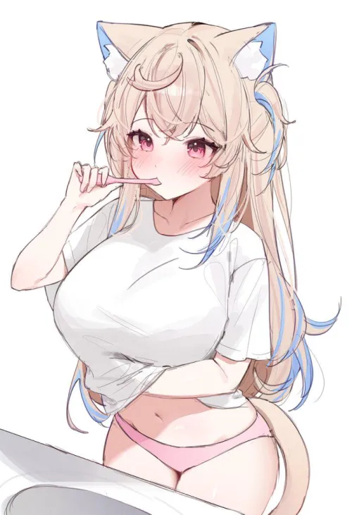 Thumbnail Witness 'Fuwawa brushing her teeth Hololive' by marxsander2016 in ecchi Realm