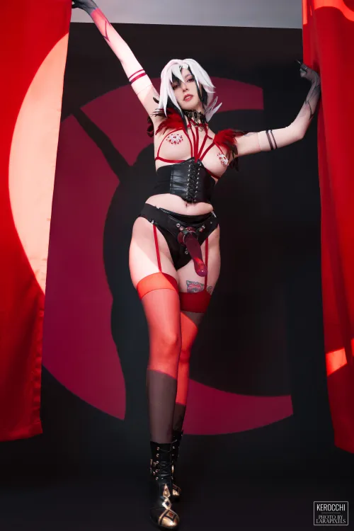Thumbnail Kerocchi's Playful Arlecchino Cosplay | Girlswearingstrapons