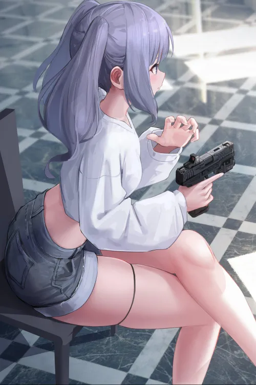 Thumbnail Admire the Cute Girl with a Gun in 'Artists OC' by marxsander2016