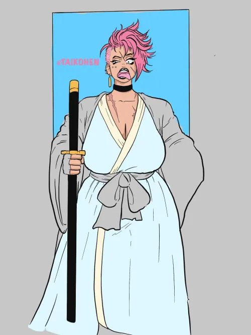 Thumbnail TAIKOHEN Teases with Punk Swordswoman MILF WIP - AnimeMILFS