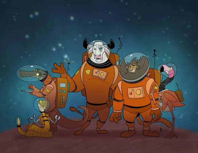 Thumbnail Creative Explorations: Astromals Animauts Art by pdqsketch | furry