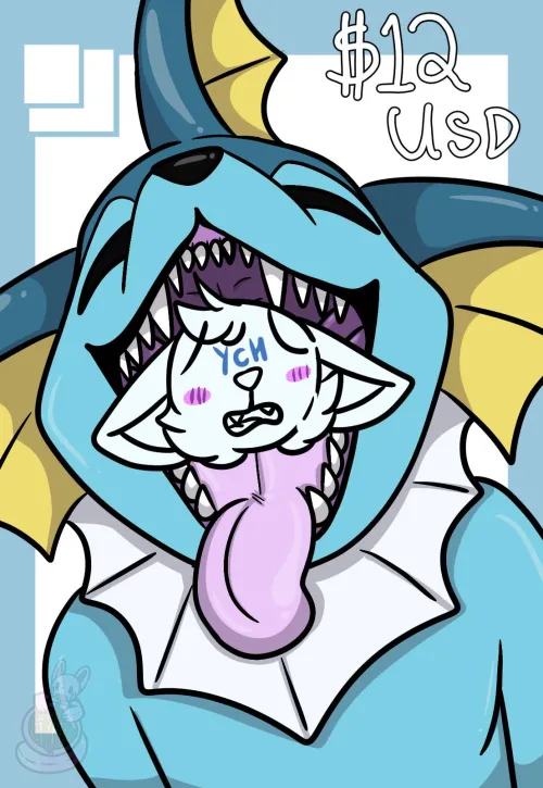 Thumbnail Mement0-Morii Showcases Vaporeon Vore YCH