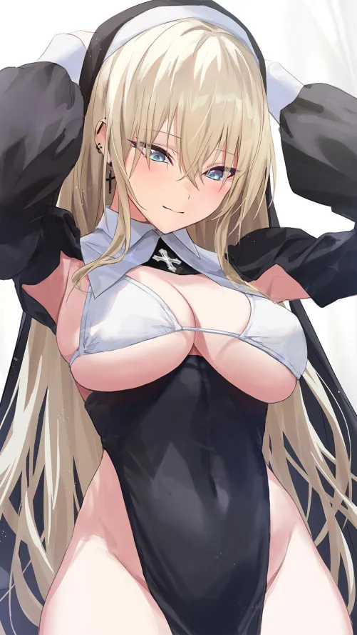 Thumbnail Lewd Nun Boobies OC by marxsander2016 | Pantsu Content