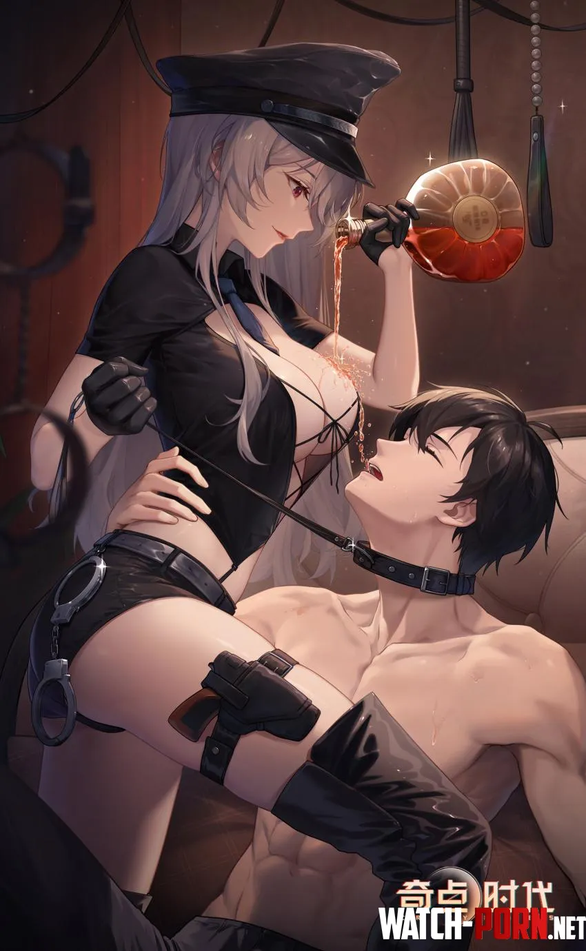 Drinking from his mistress by Somanycookies1