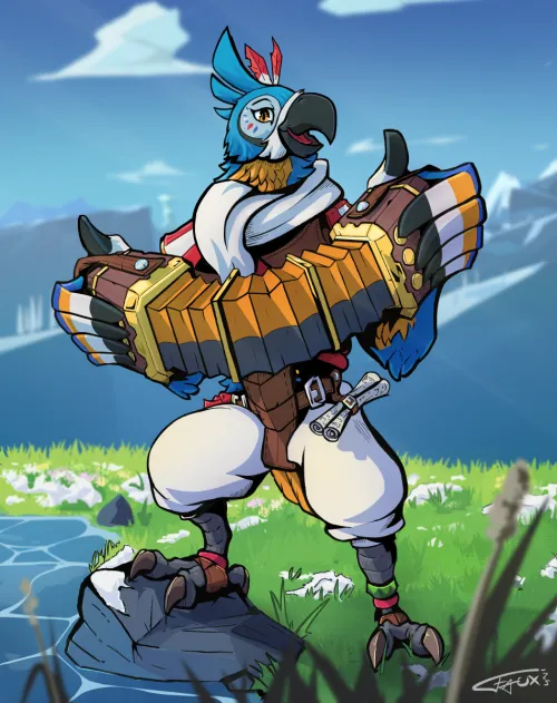 Thumbnail Kass Character Highlight from BotW by FauxFowl in Furry Art