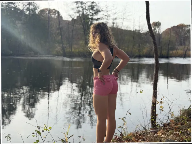 Thumbnail StudentAdmirable6302 Basks in Sunset Glory with a Tight Ass