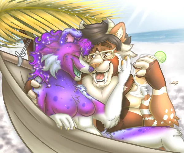 Thumbnail Love on the Beach: Furry Artistry by NaotoUniverse