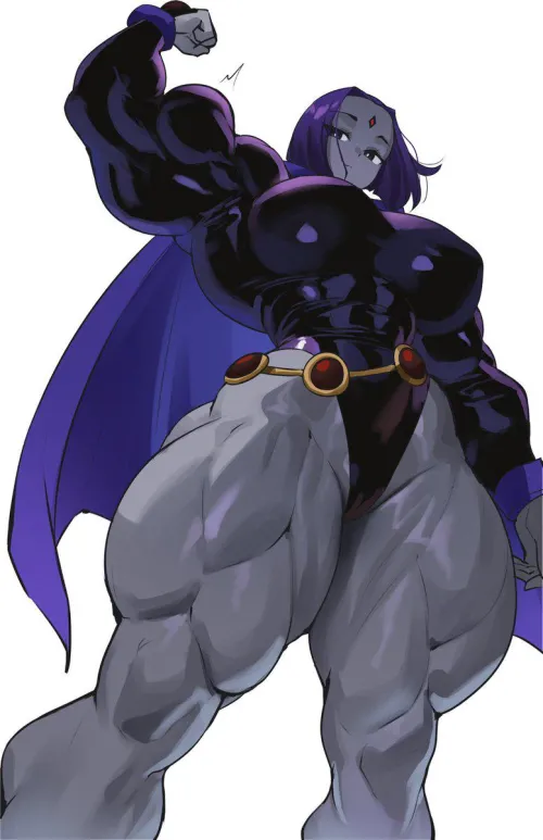 Thumbnail DC Comics Raven Musctonk: Stunning Illustration by TheTMoneyMan | fitdrawngirls