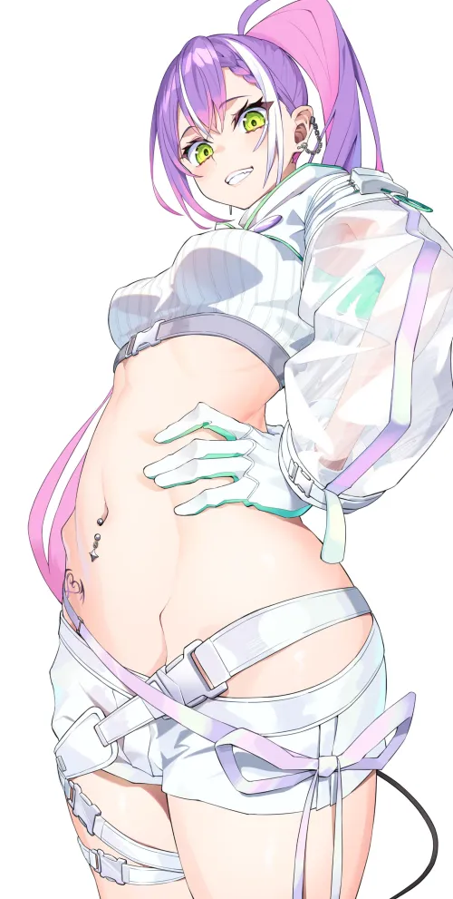 Thumbnail Admiring Tokoyami Towa's Belly Artwork | ecchi