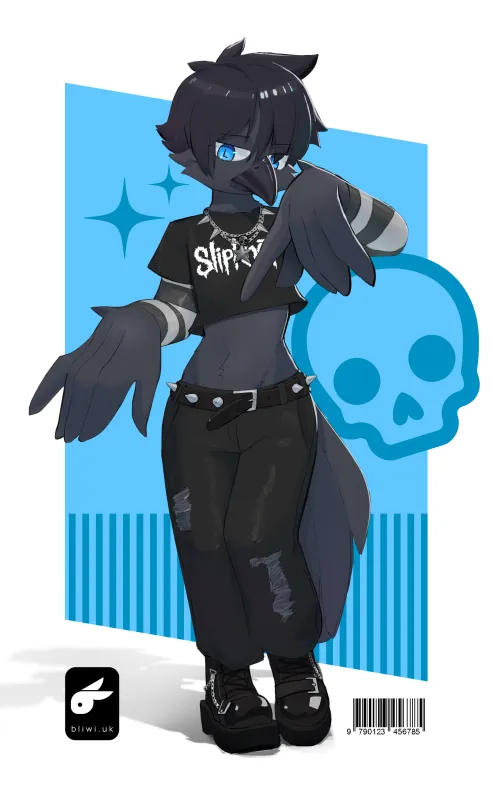 Thumbnail Goth Crow Artistry: Bliwi's Furry Creations