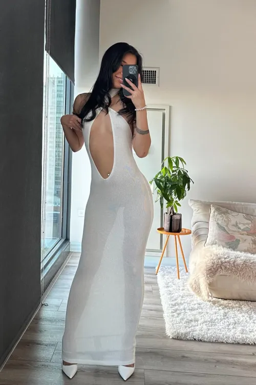 Thumbnail Sheer White Gown Elegance: BigBlackEagle01's Stunning WtSSTaDaMiT Style