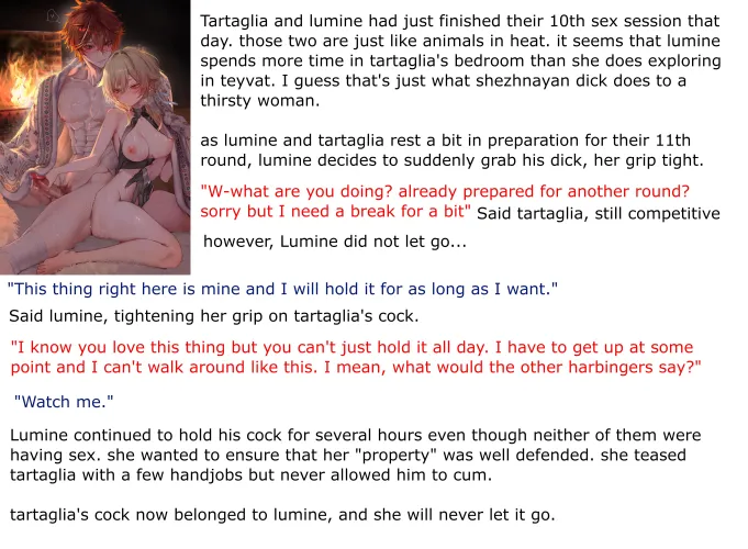 Thumbnail Lumine's Encounter: Genshin Impact Handjob Short Story | NSFWilliam69 hentaicaptions