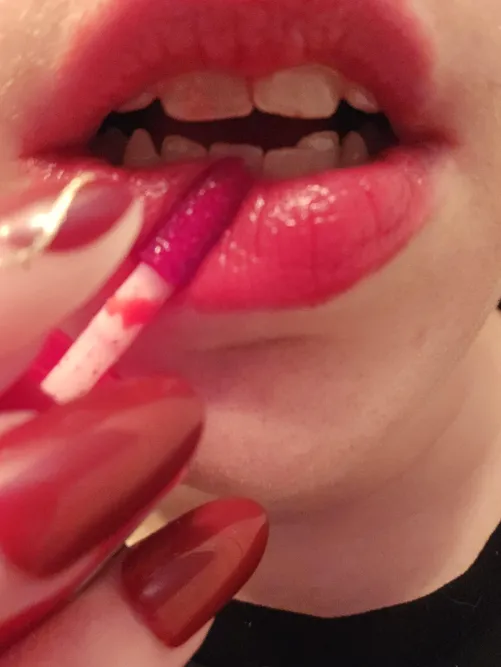 Thumbnail Matching Lipstain and Nails Look Stunner by alexajoy8 | nailFetish