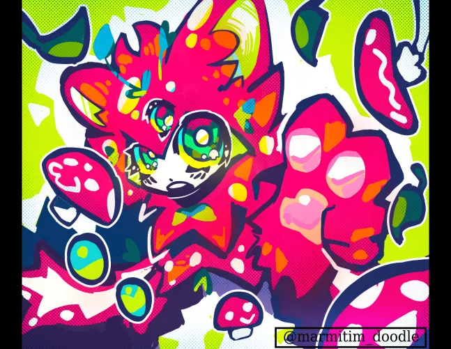 Thumbnail Experimental Mushroom Lucani Art by Marmitim_Doodle in Furry