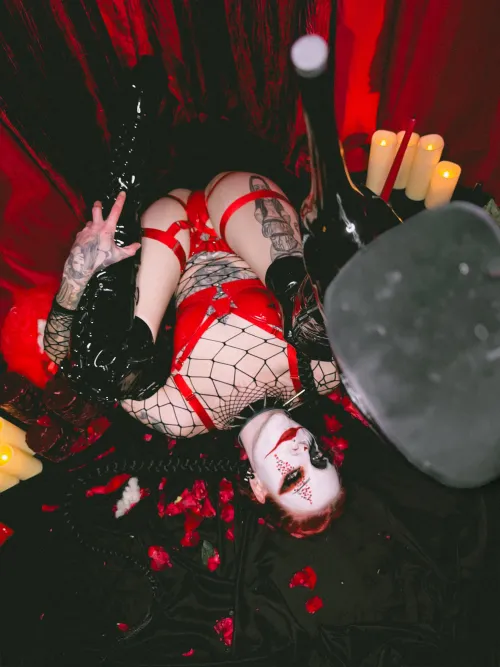 Thumbnail Clown Girls in Red Lingerie: A Playful Twist | Widowx666